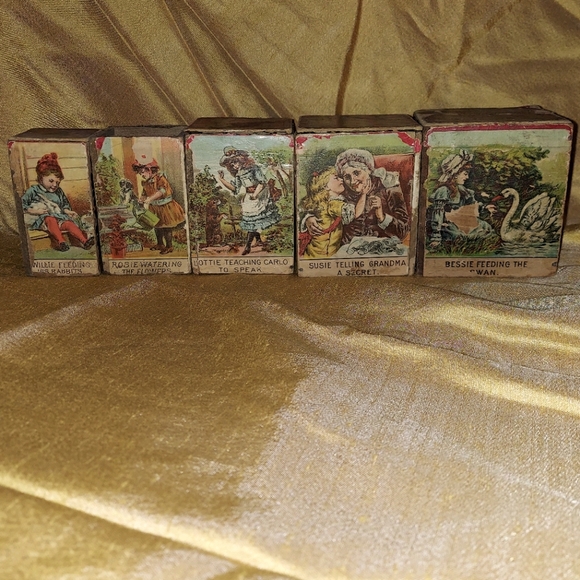 Vintage Litho antique stacking blocks - Picture 1 of 7